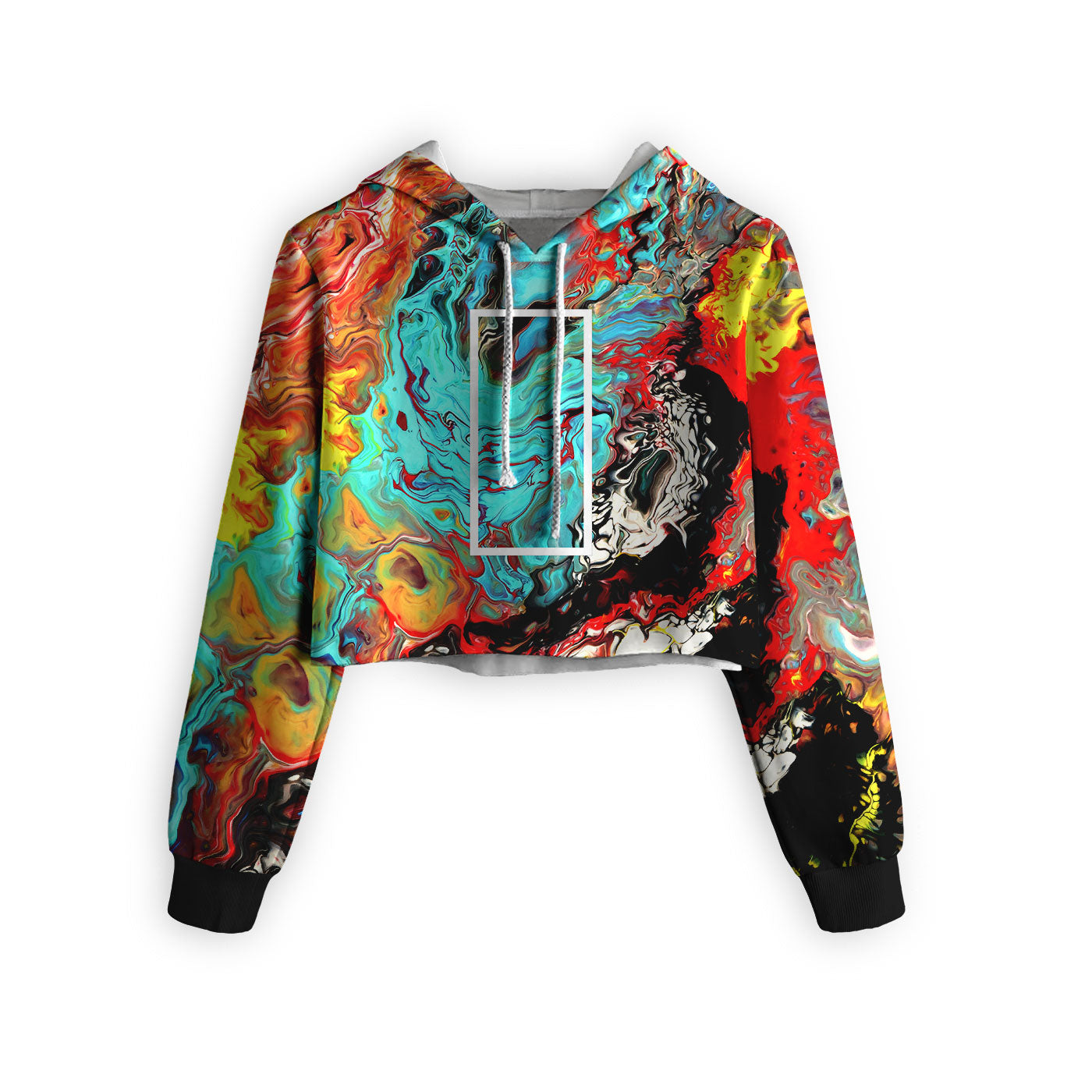 Oil Painting Cropped Hoodie