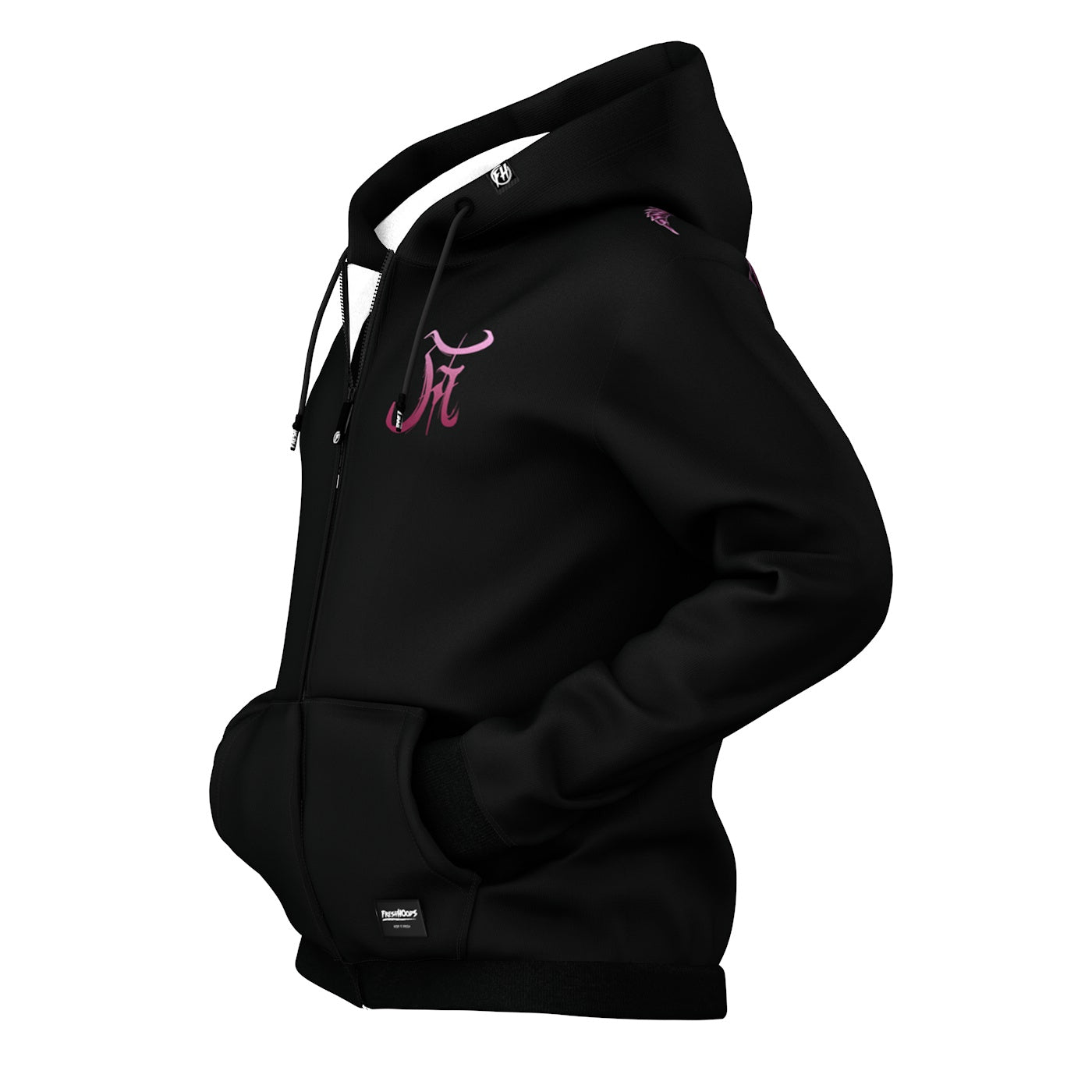 Horned Demon Skull Zip Up Hoodie